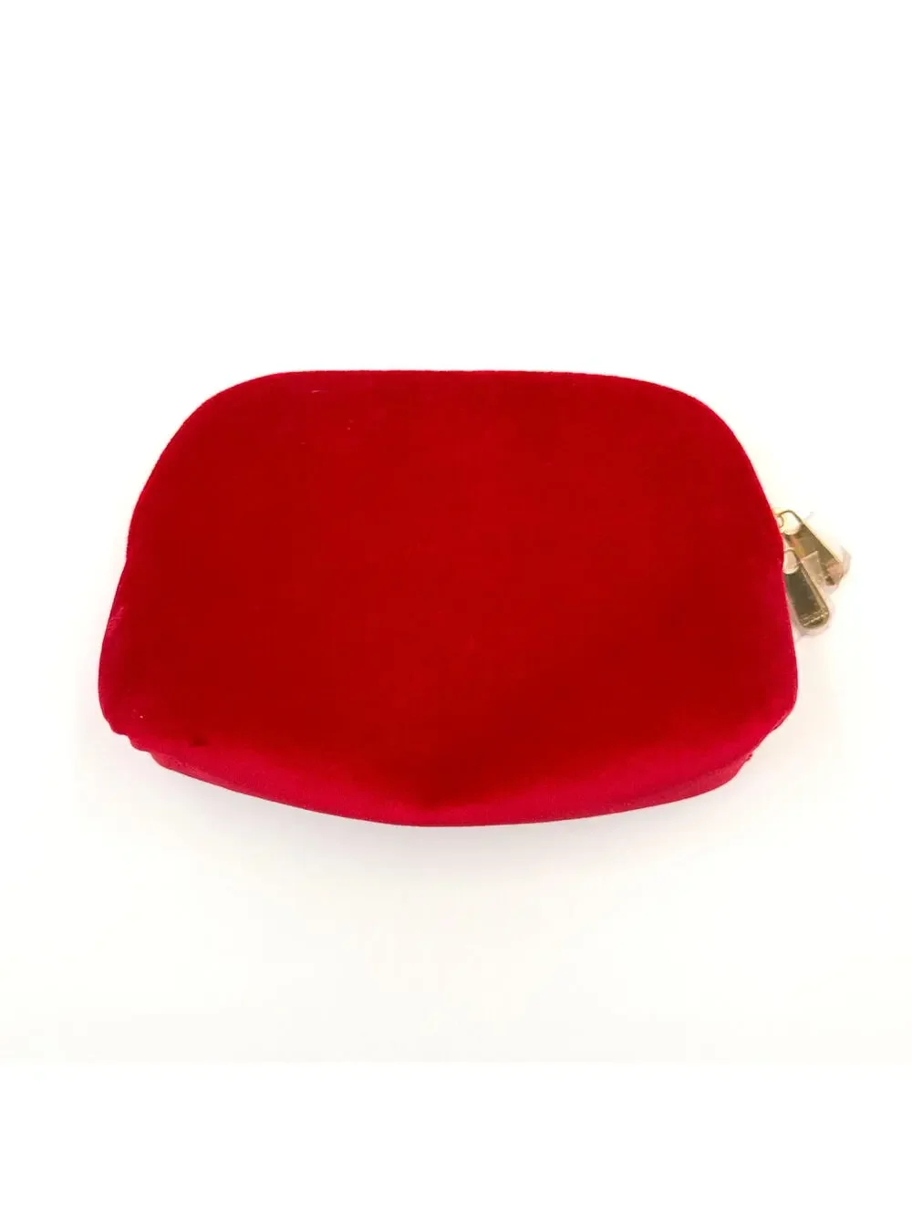 Christian Dior Red Velvet Cosmetic Makeup Bag Zip Pouch Travel Case‎ NWOT